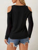 V-Neck Cold Shoulder Long Sleeve T-Shirt by Wild and Free Boutique