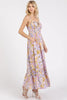 Floral Smocked Back Ruffled Hem Maxi Cami Dress For Summer – Boho Chic, Trendy, Fluttering, Feminine & Effortlessly Stylish by Stevvex