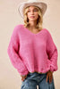 BiBi V-Neck Sweater with Colorful Trim by FitiqueFit