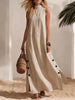 Cotton Linen Sleeveless Midi Dress – Side Slits & Loose Fit by FitiqueFit