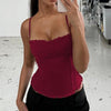 Womens Strapless Off-the-shoulder Form-fitting Tank Top by My Store