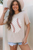 Jet Stream Checkered Baseball Graphic Tee by Wild and Free Boutique