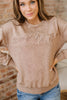 High-rise saved by grace Letter Embroidery Mineral Wash Loose Sweatshirt by Wild and Free Boutique