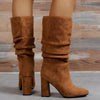 European & American Slip-On High Heel Fashion Boots – Women’s Elegant Booties by FitiqueFit