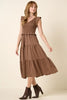 Smocked Ruffled Tiered Midi Dress For Women – Feminine, Romantic & Elegant Boho Chic Dress for Special Occasions by Stevvex