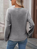 Striped Notched Long Sleeve T-Shirt by Simply Love