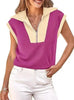 Fisoew Color‑Block Half‑Zip Polo Sweatshirt by FitiqueFit