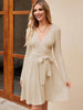 Women's Wrap A-Line Knit Dress Long Sleeve by FitiqueFit