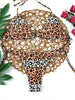 Bikini Leopard Print 2 Piece Swimsuit for Women – High Cut Lace-Up Backless Flattering Bikini Set with Halter Spaghetti Strap – Stretchy Sexy and Stylish Swimwear for Pool Beach and Summer Vacation by Stevvex