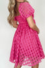 Plaid Puff Sleeve Babydoll Dress