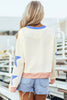 Beige BASEBALL SEASON Graphic Star Patched Game Day Sweatshirt by Wild and Free Boutique