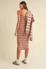 Stripe Crop Cardigan and Bodycon Dress Sweater Set – Two-Piece Knit Set, Striped Crop Cardigan Dress, Cozy Sweater Dress Set, Chic Layered Knit Outfit by Stevvex