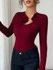 Twist Front Ring Detail Long Sleeve T-Shirt by Simply Love