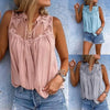 Chiffon Patchwork Lace V-Neck Sleeveless Top | Silk Chiffon by FitiqueFit
