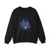 Neon Cyberpunk Skyline Sweatshirt | synthwave cityscape, future city art by Tristan’s Treehouse