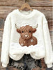 Sweet Crew-neck Top With A Snowman Design by My Store