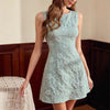 Women's Jacquard Sleeveless Midi Dress – Slim Fit French Minimalist Style by FitiqueFit