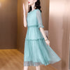 Lotus Leaf Collar Sweet Elegance Chiffon Dress