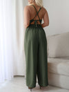 Devine Tie Back Backless Crisscross Jumpsuit