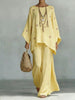 Floral Print Bamboo Linen Two-Piece Set | Wide-Leg Pants by FitiqueFit
