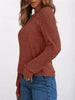 Ribbed Knit T-Shirt with Lace Shoulder Detail by Simply Love