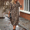 Leopard Print Beach Cover-up V-neck Robe Vacation Bikini Dress