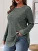 Ribbed Knit Long Sleeve T-Shirt by Simply Love