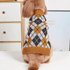 Thanksgiving Pet Clothes Lapel Retro Plaid Contrast Color by My Store