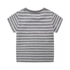 Children's Excavator Striped Round Neck T-Shirt by Simply Love
