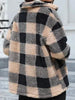 Beautiful Red Women Drop Shoulder Fuzzy Button-Up Jacket Soft And Comfortable Casual Fit Jacket by Stevvex
