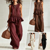 Women's Sleeveless Pleated Vest & Wide Leg Pants Set – Streetwear by FitiqueFit