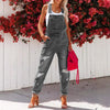 Women's Cropped Ripped Denim Overalls – Streetwear Strap Bib Jeans by FitiqueFit