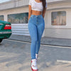 Women's High-Waist Denim Skinny Pants – Stretch Pencil Jeans by FitiqueFit