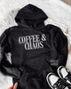Coffee & chaos Embroidered Hoodie by Madness & Mayhem LLC