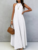 Women's Ice Silk Crinkle Sleeveless Swing Maxi Dress by FitiqueFit