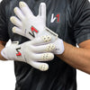 ONEKEEPER Viper White - Strap or Strapless Negative Cut  Pro-Level Goalkeeper Gloves for Kids, Youth and Adults