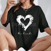 Women’s Leopard & Heart Print T-Shirt – Casual Round Neck Cotton Graphic Top, Premium 100% Cotton Animal Print Chic Tee, Soft Lived-In Heavyweight Stylish Heart Shirt, Made in USA