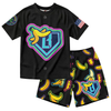 Retro Banana Dabbing American Flag Jersey Outfit – Toddler Quick-Dry Mesh Set, Patriotic 4th of July Kids Uniform by Dog Mom Hat