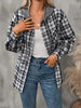 Plaid Buttoned Long Sleeve Hooded Jacket for Women – Cozy & Stylish Cotton-Blend Outerwear by Stevvex