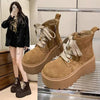 Women’s Chunky Sole Lace-Up Boots – Vintage Style by FitiqueFit