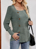 Ribbed Knit Slit Long Sleeve T-Shirt by Simply Love