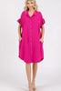New Button Down Flounce Sleeve Dress with Pockets For Women – Trendy, Casual, Feminine, Practical & Stylish Design For Any Occasion by Stevvex