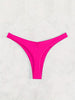 New Bikini Solid Color Cheeky Ruched Thong Bikini Bottoms for Women – High Stretch Polyamide Swim Briefs with Flattering Fit – Casual Swimwear Essential for Beach Pool and Summer Vacation by Stevvex