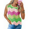 Women’s Rainbow-Striped Cropped Sweater Vest by FitiqueFit
