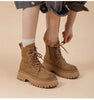 Women's Retro Chunky Heel Mid-Calf Martin Boots – Side Zipper by FitiqueFit