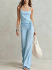Women's Solid Color Sleeveless Top & Pants Two-Piece Set by FitiqueFit