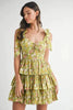 Floral Print Shoulder Tie Layered Mini Dress For Women – Fresh Floral Design, Fluttering Adjustable Shoulder Tie, Layered Mini Dress, Trendy Summer Outfit by Stevvex