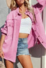 Women Exposed Seam Collared Neck Button Up Jacket with Pockets Stylish Casual Everyday Wear by Stevvex