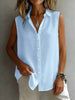 Women's Solid Color Lapel Sleeveless Top by FitiqueFit