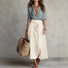 Button-Down Shirt & Straight Skirt Two-Piece Set by FitiqueFit